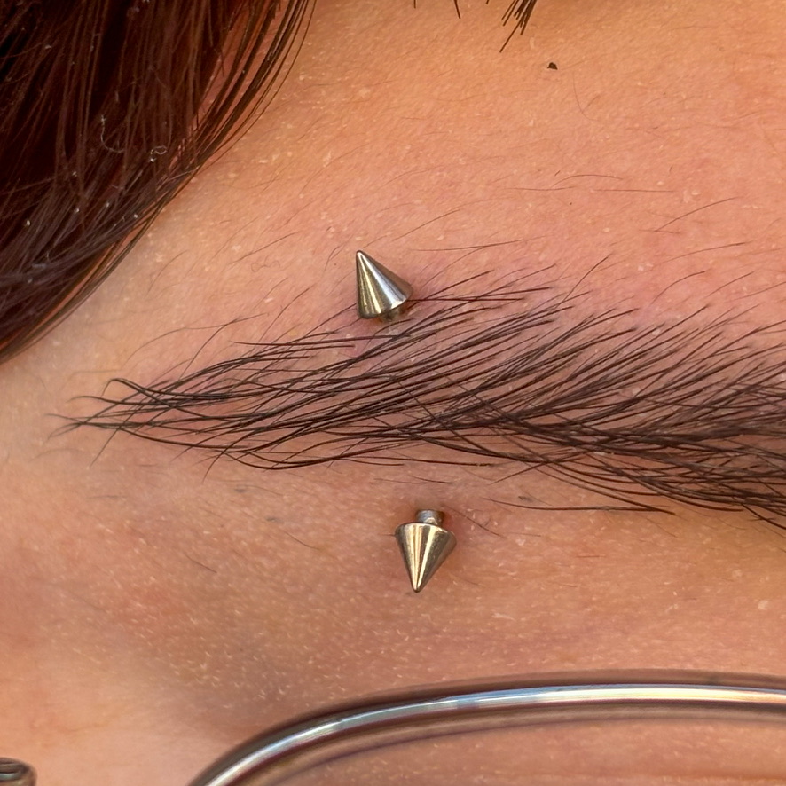 Ceja — Curved barbell con pinchos — Katozz Piercing Sevilla