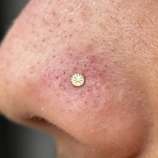 Nostril — Disco de oro amarillo 14K — Katozz Piercing Sevilla